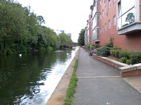 The riverside path in Leicester