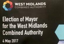 Front of West Midlands CA Mayoral Election booklet