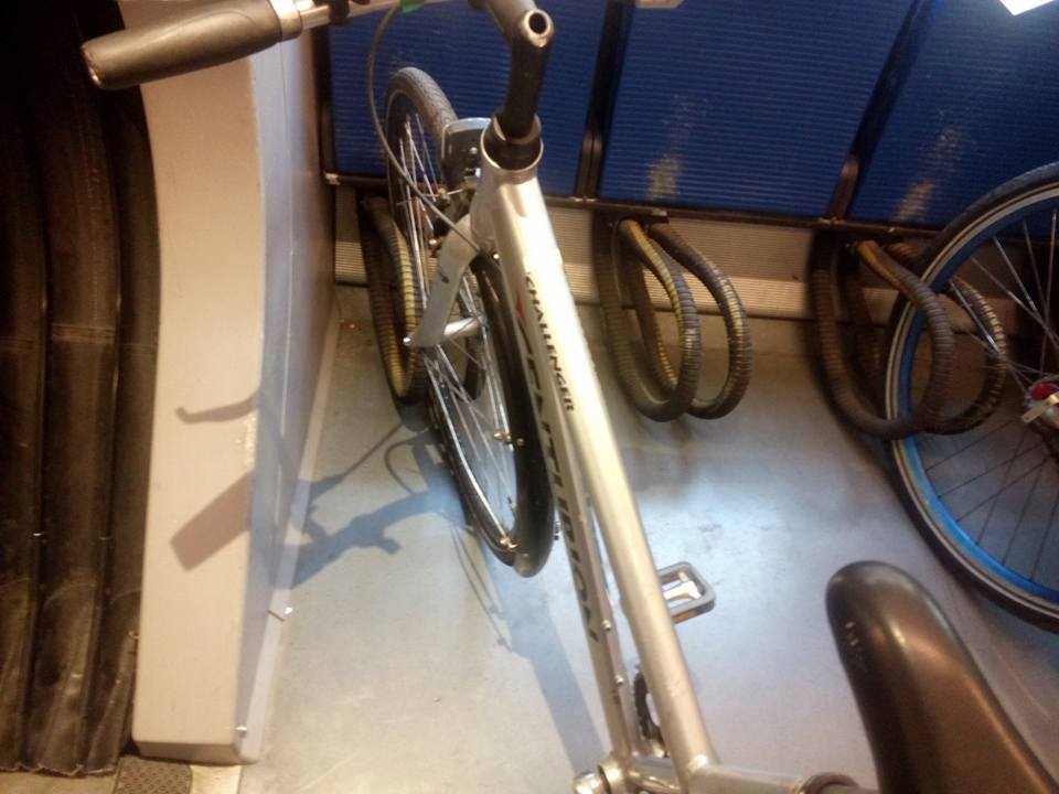 Wheel loops in use on a train in Copenhagen
