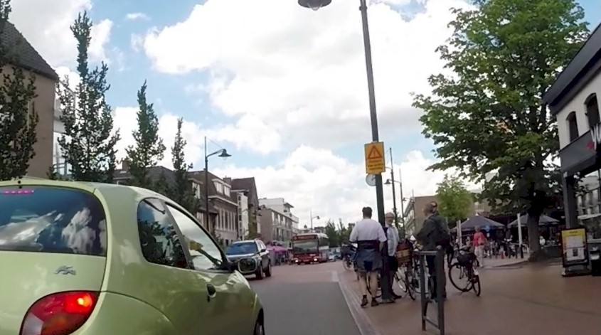 Photo of a near miss in Haren shared space