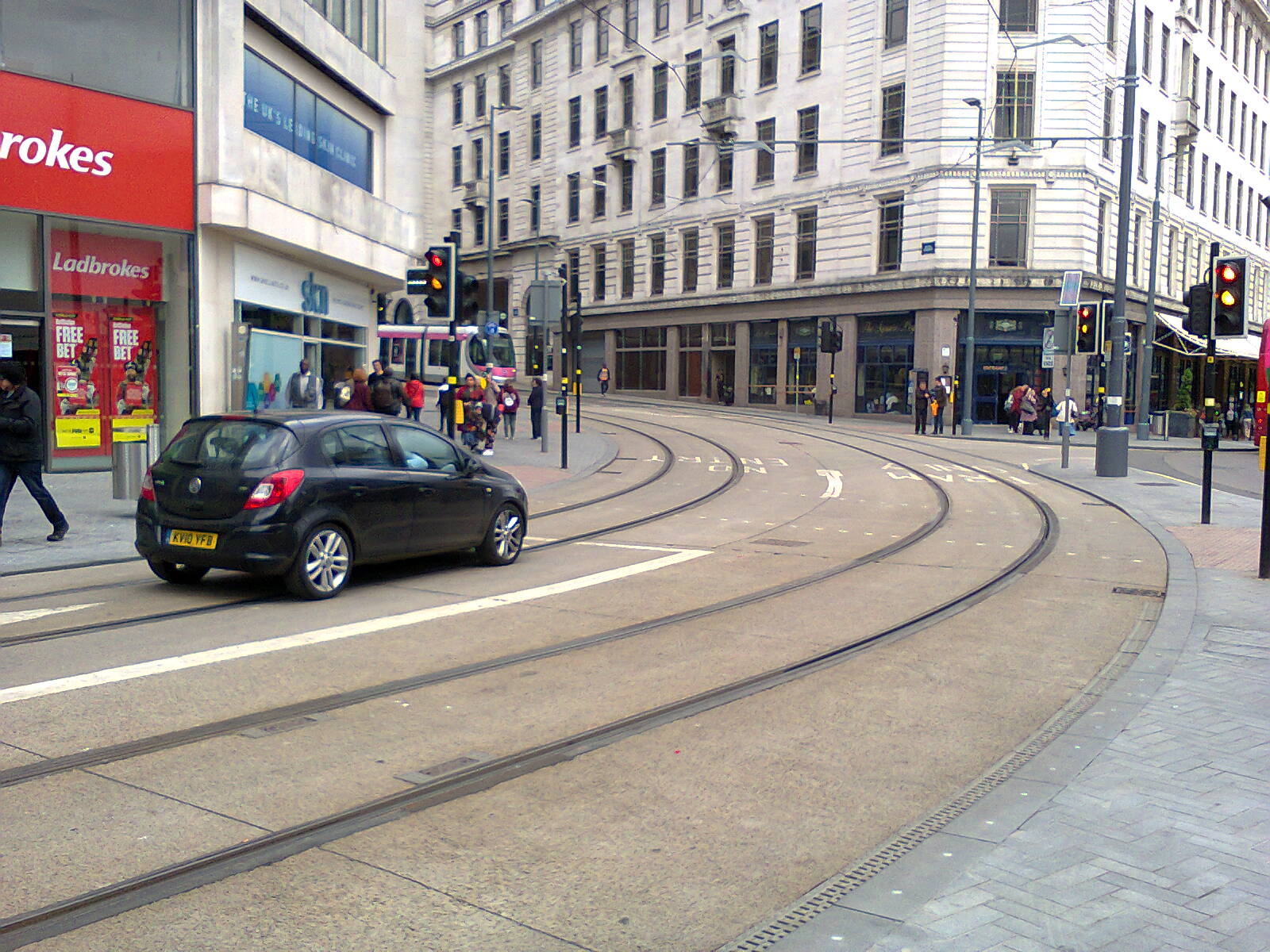 Corporation Street Junction with Bull Street from a Driver's Perspective