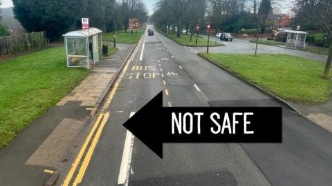 A38 cycleway painted cycle lanes are not safe