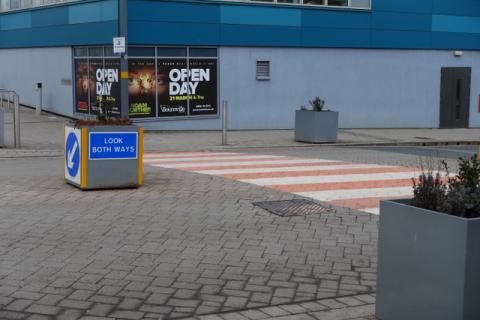 Signs and zebra crossings are not supposed to be a feature of Shared Spaces, but inevitably they have to be added, meaning the area is no longer a Shared Space
