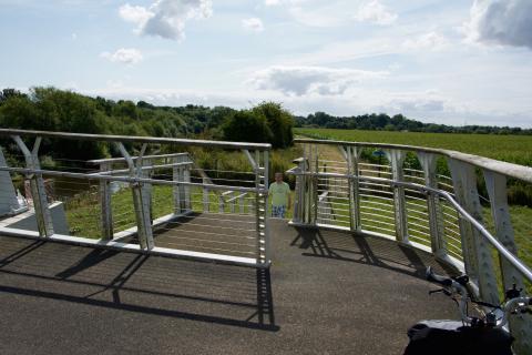 Barrier at the top of stairs