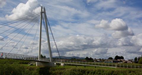 Diglis Bridge and the Malvern Hills