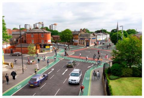 Chorlton segregated cycle tracks