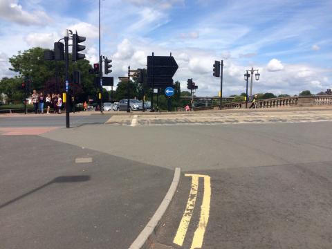 A toucan crossing in the middle of Worcester