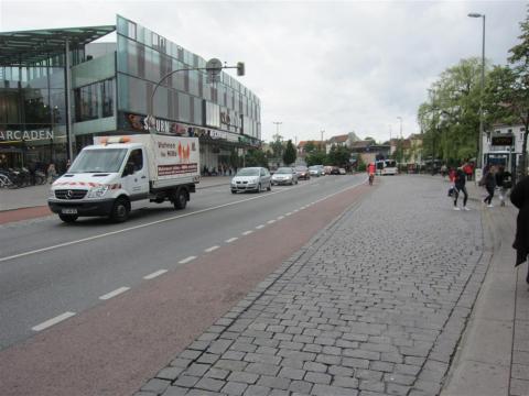 Advisory cycle lane in Erlangen