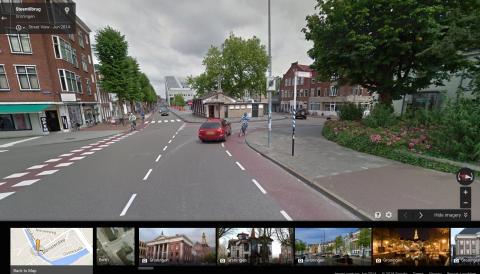 A close pass on a cycle lane in Groningen