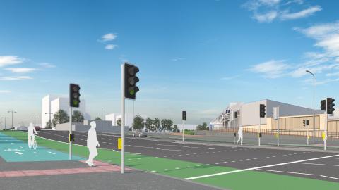 Proposed streetscape at Perry Barr