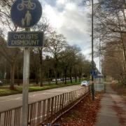 Shared use pavement on Bristol Road
