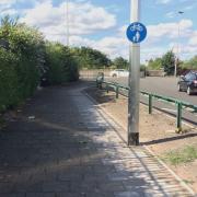 Paved footpath next to junction with Aston Church Road