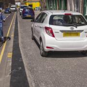 Parking on cycle path in Edinburgh
