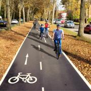 Artists impression of the cycle track along the central reservation.