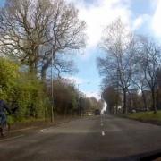 A cyclist on the first Bristol Road cycle lane