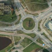 Plan view of a Dutch roundabout (Google Maps)