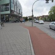 Segregated cycle path in Erlangen