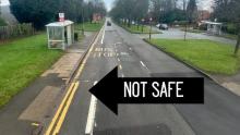 A38 cycleway painted cycle lanes are not safe