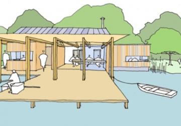 Proposal for a pavilion on the Clay Pits pool